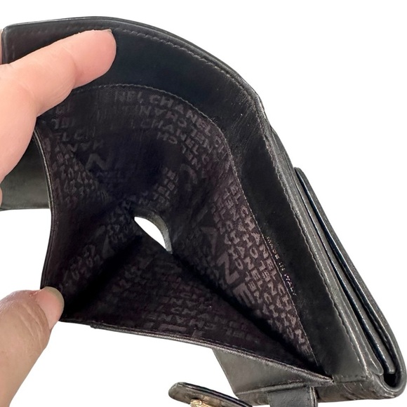 Authentic CHANEL Black Lambskin Leather Lucky Charms Embossed Bifold Wallet - Picture 6 of 16